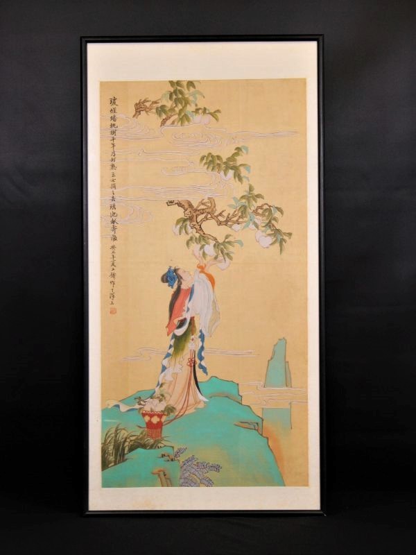 Handgeschilderd Japans werk op textiel